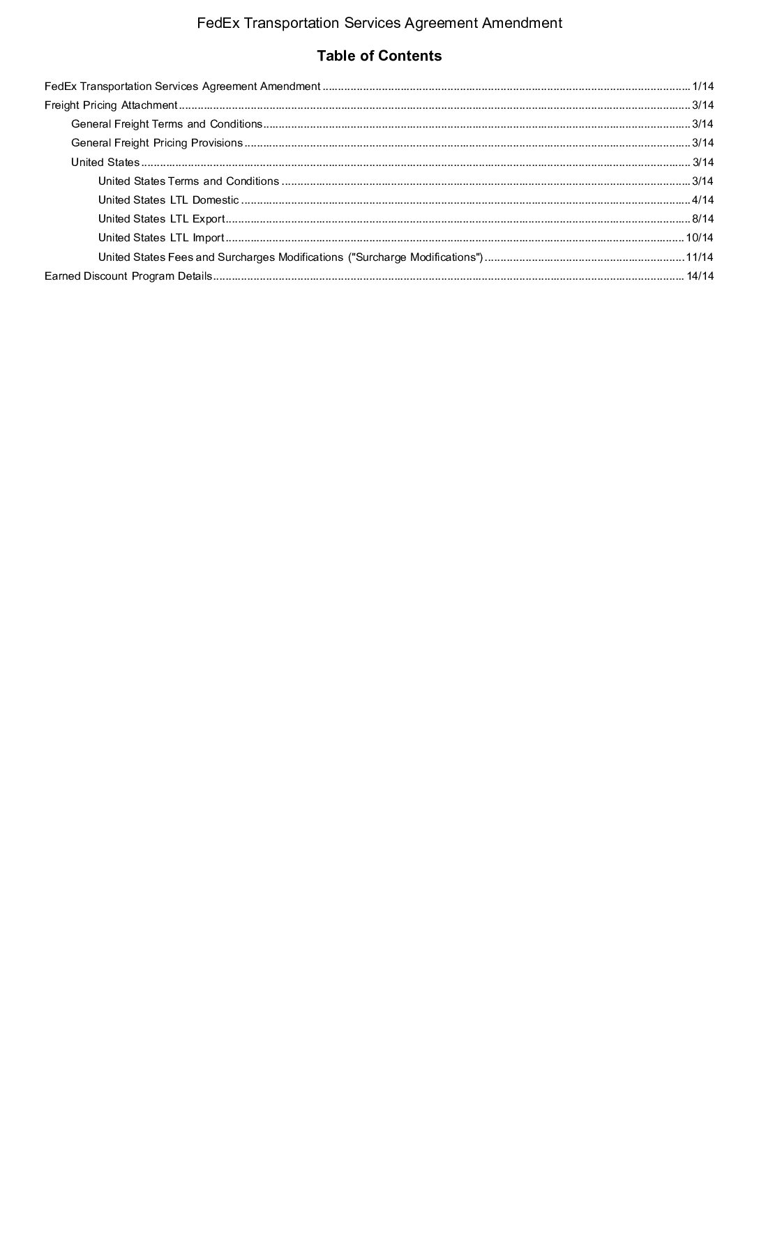 2020 FedEx Freight Agreement