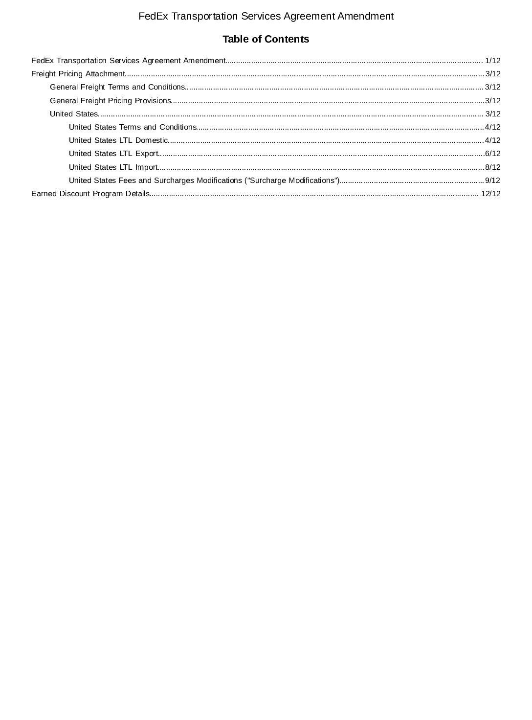 2022 FedEx Freight Agreement