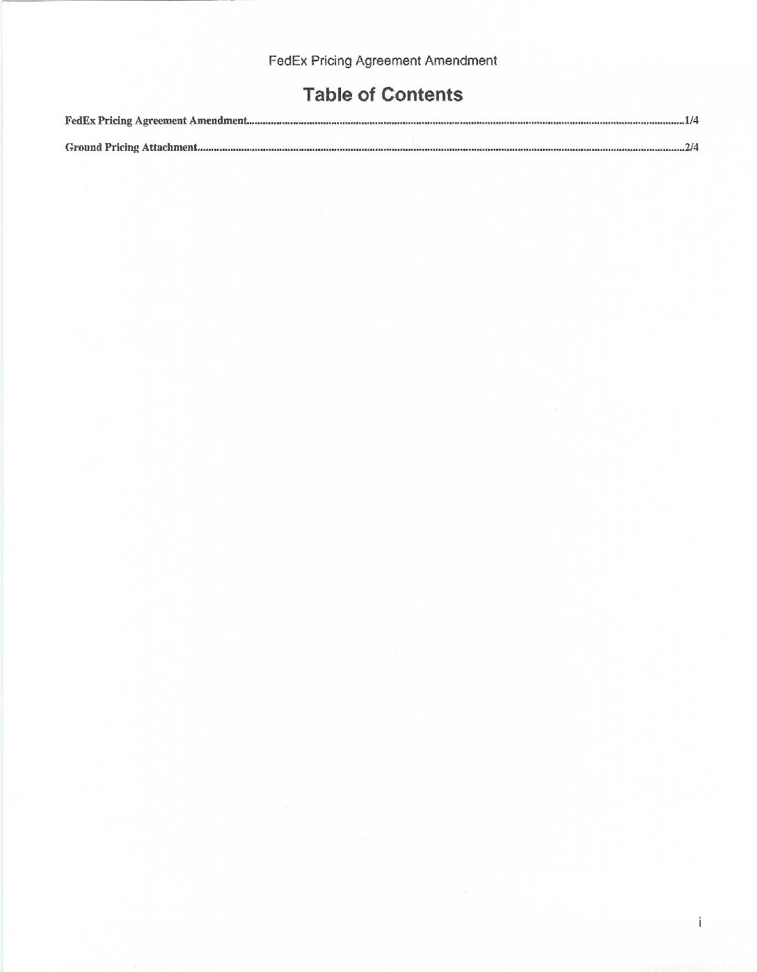 FedEx Amendment Dated 1-23-2018