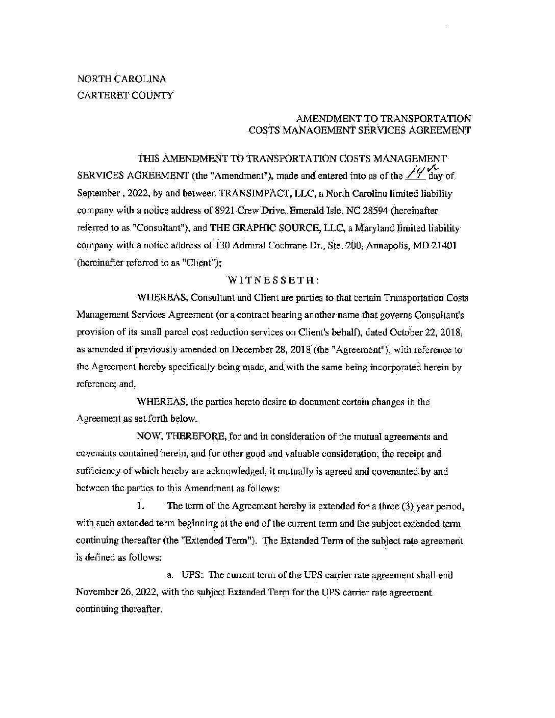 TI Amendment September 2022