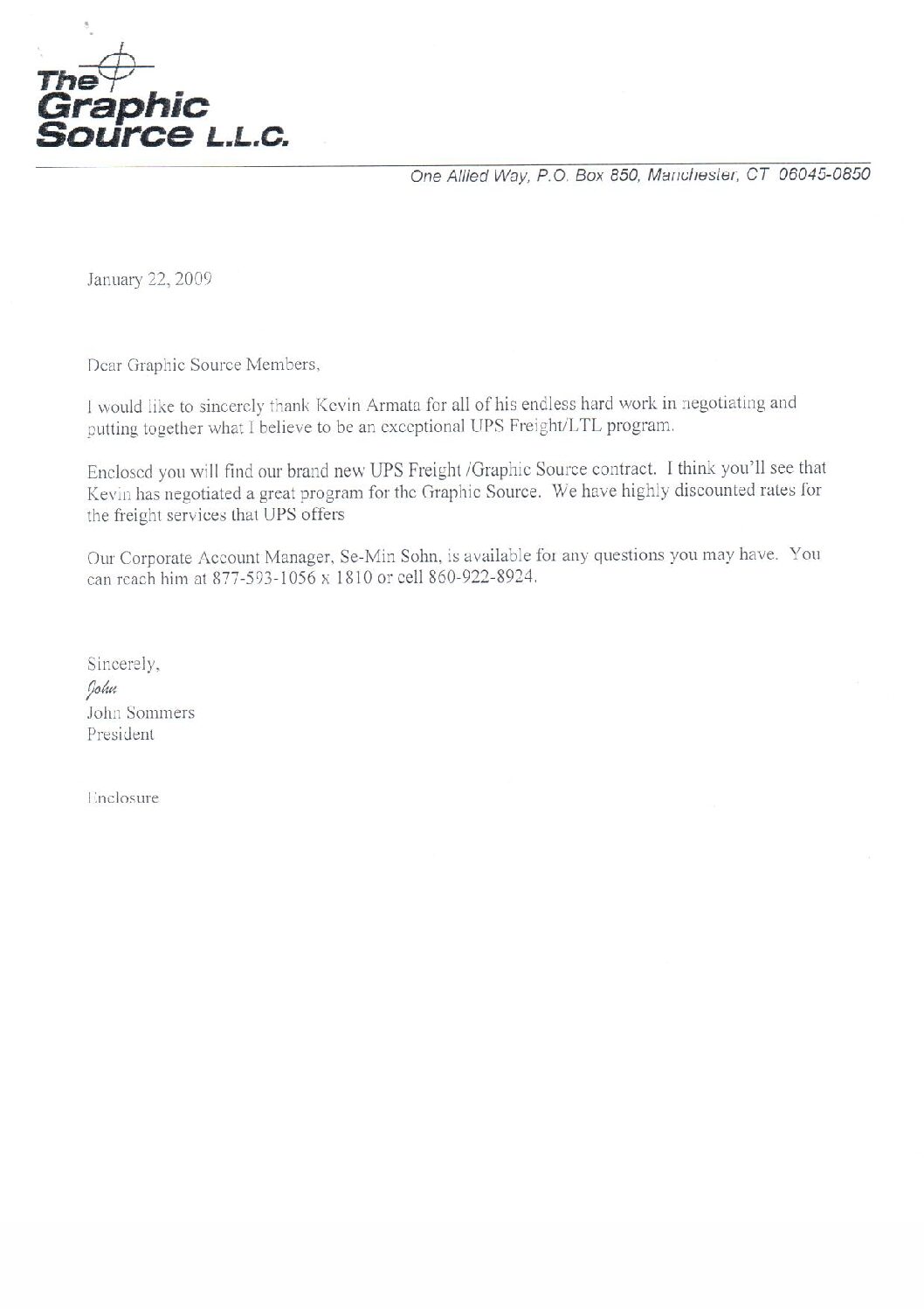 UPS Freight Agreement effective January 2009